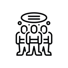 Black line icon for shared interest