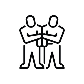 Black line icon for buddy