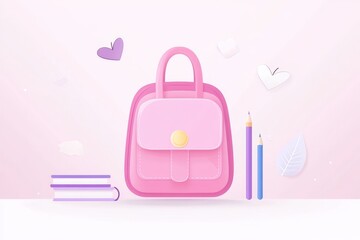 Obraz premium 2408_089.Back to school vector concept design. Back to school text with educational items of pencil. bag and book supplies in colorful background for kids educational study. Vector illustration.