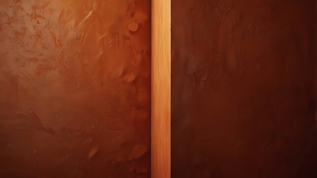 Warm terracotta background with a matte finish, evoking an earthy and natural feel