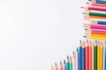 2408_068.School supplies double border. Top view isolated on a white background with copy space. Back to school concept.