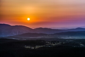 Stunning sunset over scenic landscape