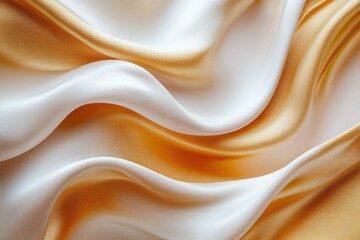 Obraz premium Abstract Draped Fabric in White and Golden Hues