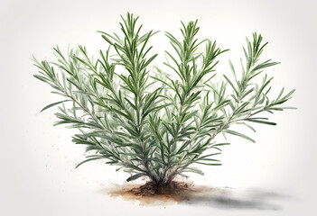 Fototapeta premium rosemary watercolor illustration olated plant white