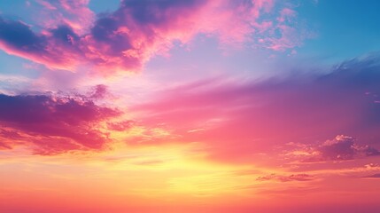 Obraz premium Vivid Sunset Painting the Sky in Warm Hues of Orange, Pink, and Purple Over Serene Horizon