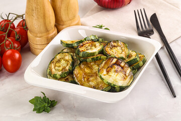 Vegan cuisine Grilled zucchini slices