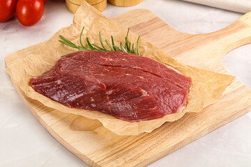 Raw beef meat uncocked steak