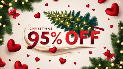 95% OFF LOGO Christmas theme Decorated with a Tree and Hearts as digital art