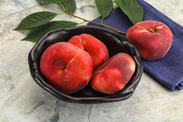 Ripe sweet and juicy Flat peach
