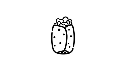 Burrito emblem, black isolated silhouette