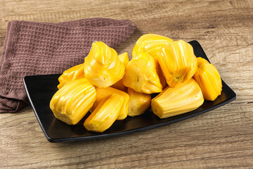 Raw ripe yellow jackfruit segment