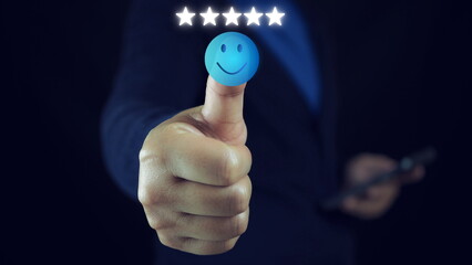 Service Provider Satisfaction Ratings and Evaluations,Customer service and Satisfaction concept.Positive Consumer Experience, Online Service Platform.