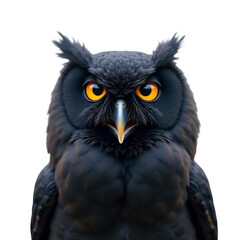 great grey owl  on Isolated transparent background png. generated with AI