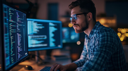 Fototapeta premium IT professionals troubleshooting a database system, resolving data inconsistencies and improving query response times