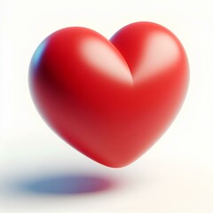 3D Render of a Cute Red Heart on White