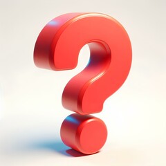 Naklejka premium Floating Red Question Mark in 3D Cartoon Style