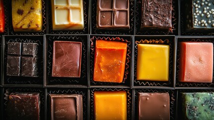 Fototapeta premium Colorful Assortment of Gourmet Chocolate Delights
