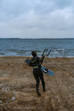 Kite surfer on the lake