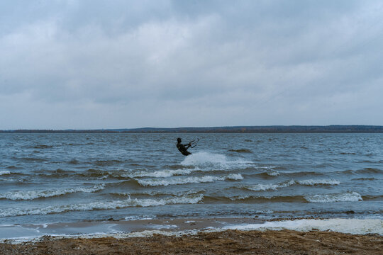 Kite surfer on the lake