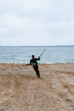 Kite surfer on the lake