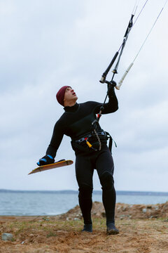 Kite surfer on the lake