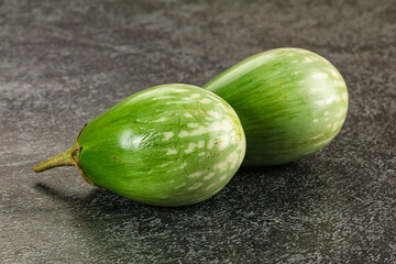 Ripe green mini eggplants heap