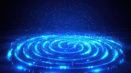 Obraz premium Electric Blue Spiral Motion Background Design