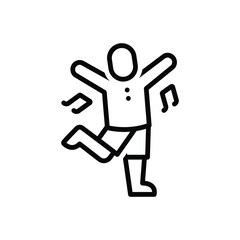 Black line icon for happy