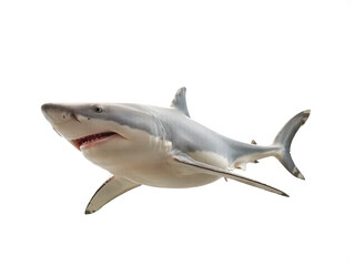 Obraz premium Picture of a shark isolated on white background. Great white shark.