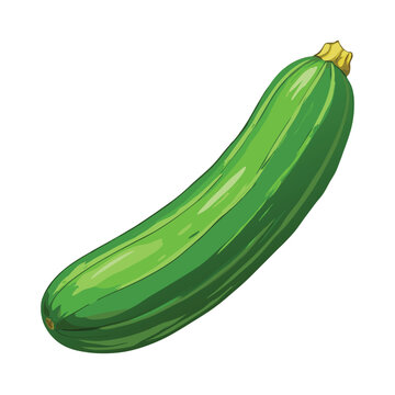 green zucchini isolated on white clip art preview