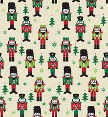 New Nutcracker soldier Christmas Design, seamless gift wrapping design, poster,holiday, merry Christmas. 2025