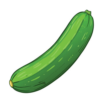 green zucchini isolated on white clip art preview