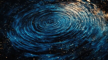 Abstract Spiral in Cosmic Blue Patterns