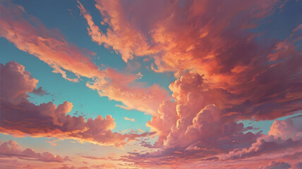 Fototapeta premium sunset in the desert, ai generated