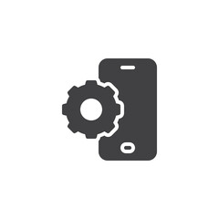 Smartphone with gear vector icon