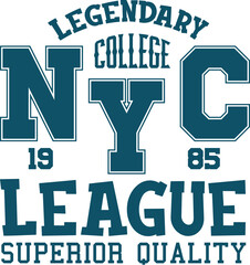 New York college vector label and print design for t-shirt Basketball graphic College Brooklyn typography Vector