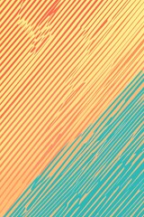Contemporary Abstract Art Highlighting Green and Orange Diagonal Strips with a Vibrant Design