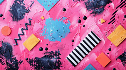 Vibrant Abstract Art with Bold Colors and Dynamic Patterns