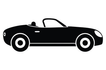 Obraz premium Convertible car icon silhouette vector illustration.