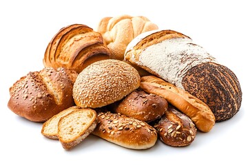 Bread isolated on a white background, close up