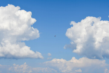 clouds sky and man