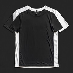 3 black tshirts one sided 1 white tshirt front and back mock up for fashion and display.generative ai