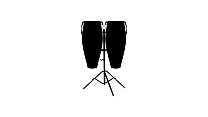 Conga emblem, black isolated silhouette