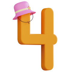 Number 4 3d illustration