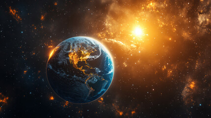 Obraz premium The earth is encased by an invisible force field called the magnetic field. It protects us from the sun's harmful particles, called solar wind, and solar flares