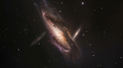 Fototapeta premium Nebula and galaxies in space. Abstract cosmos background