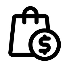 Purchase Simple Line Icon. Single icon, line vector icon