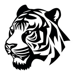 Tiger head silhouette