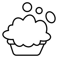  Minimalistic line art icon representing a washable. Simple, modern design with a clean aesthetic, perfect for indicating care instructions in product packaging or branding.