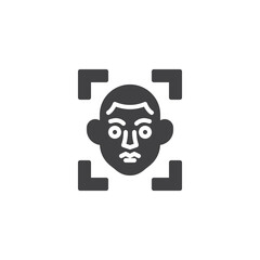 Face identifying scan vector icon